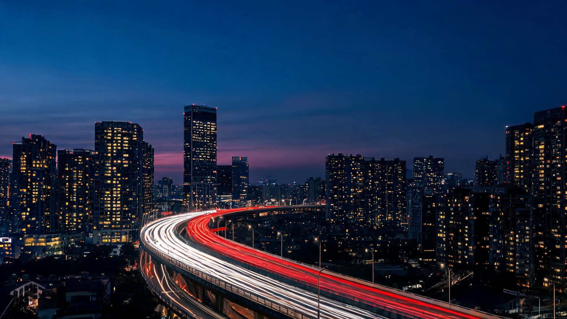 云模式示例一：城市夜景海报